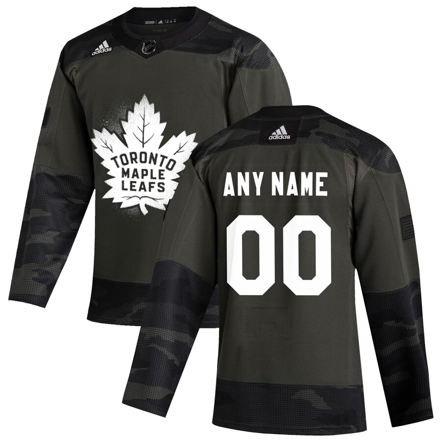 Toronto Maple Leafs Adidas 2019 Veterans Day Authentic Custom Practice NHL Jersey Camo->customized nhl jersey->Custom Jersey